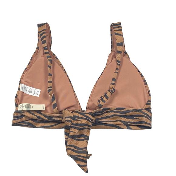 Aerie Women’s Tiger Stripe Bikini Top - Size Medium - Tie Back - Textured - NWT - Picture 2 of 6